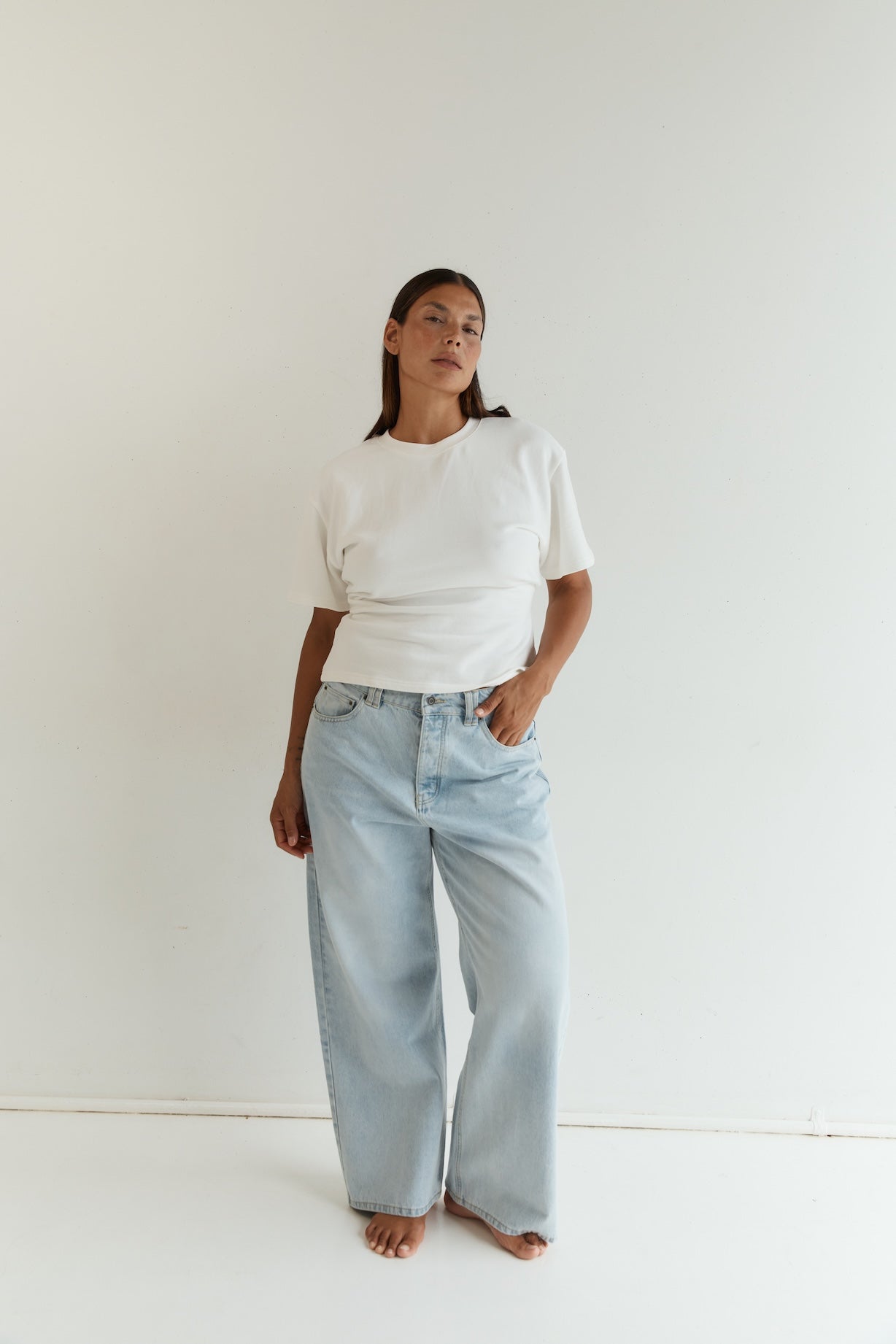 wilhelmina studio structured cotton terry tee