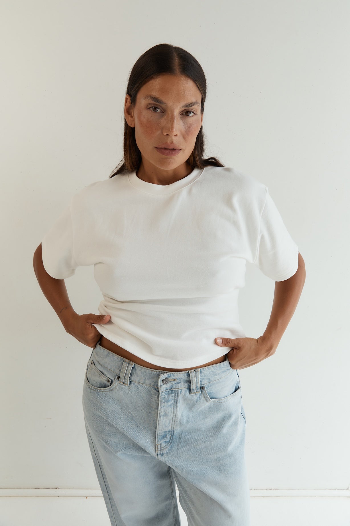 wilhelmina studio structured cotton terry tee