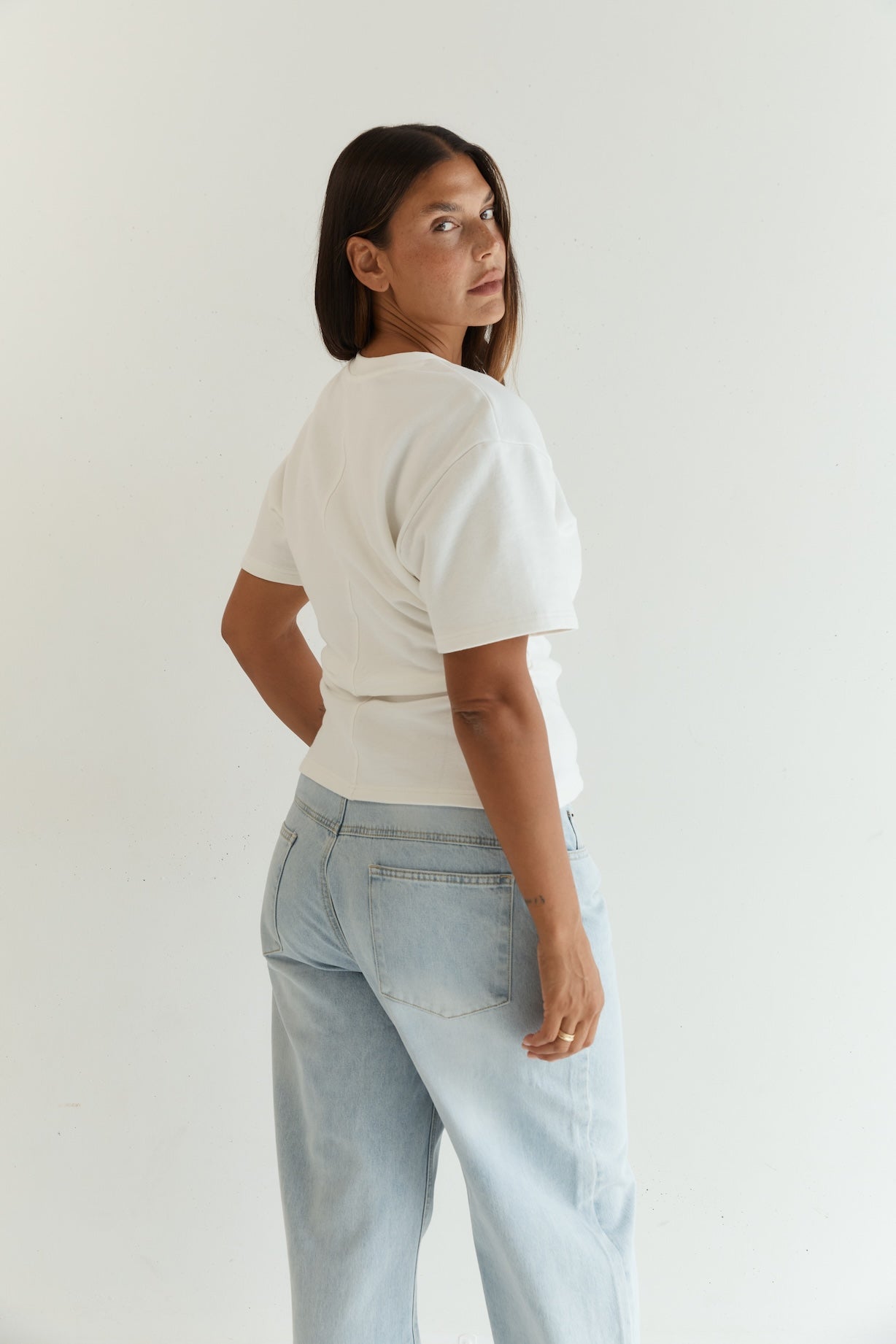 wilhelmina studio structured cotton terry tee