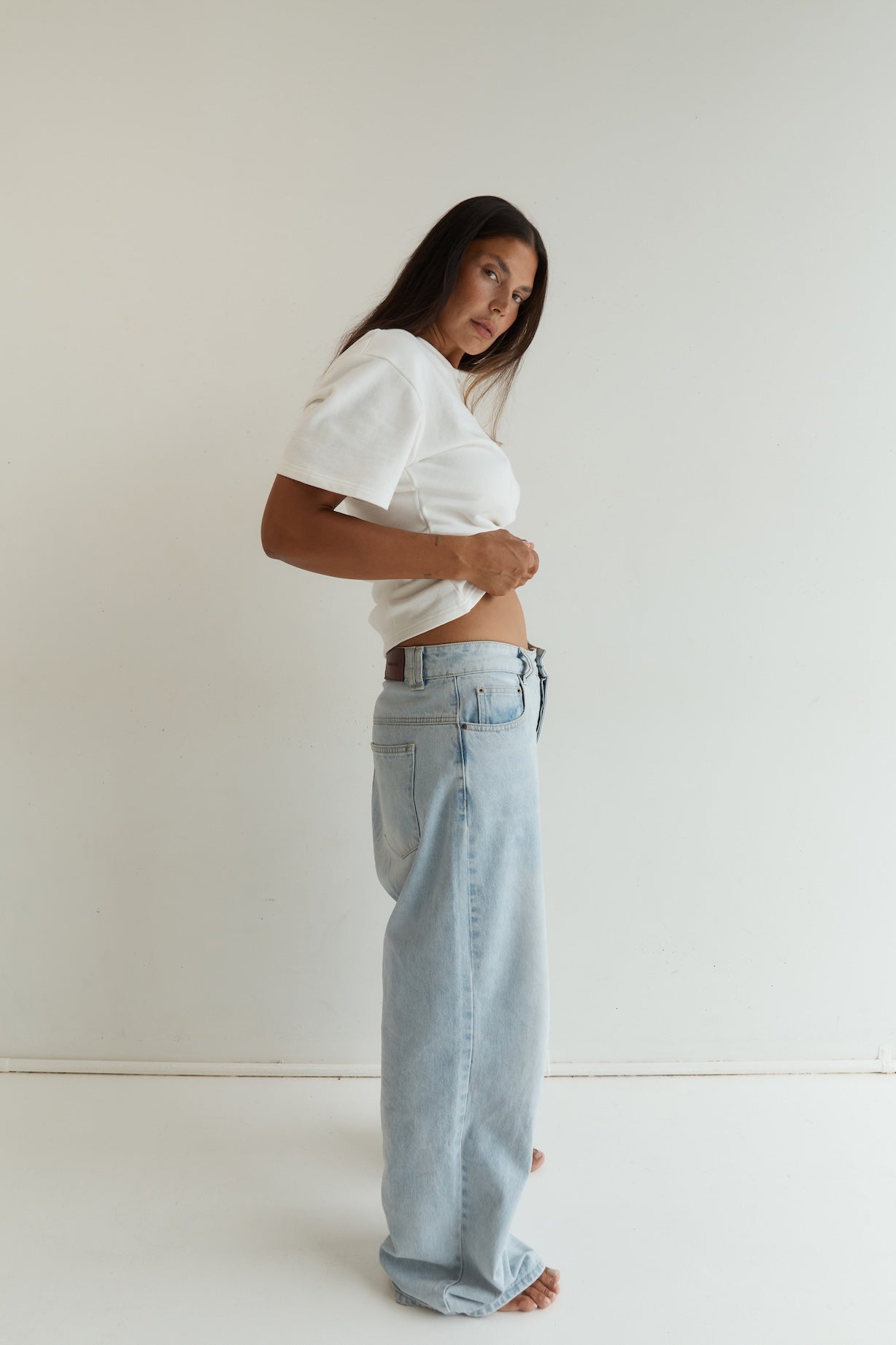 light blue 14oz denim jeans