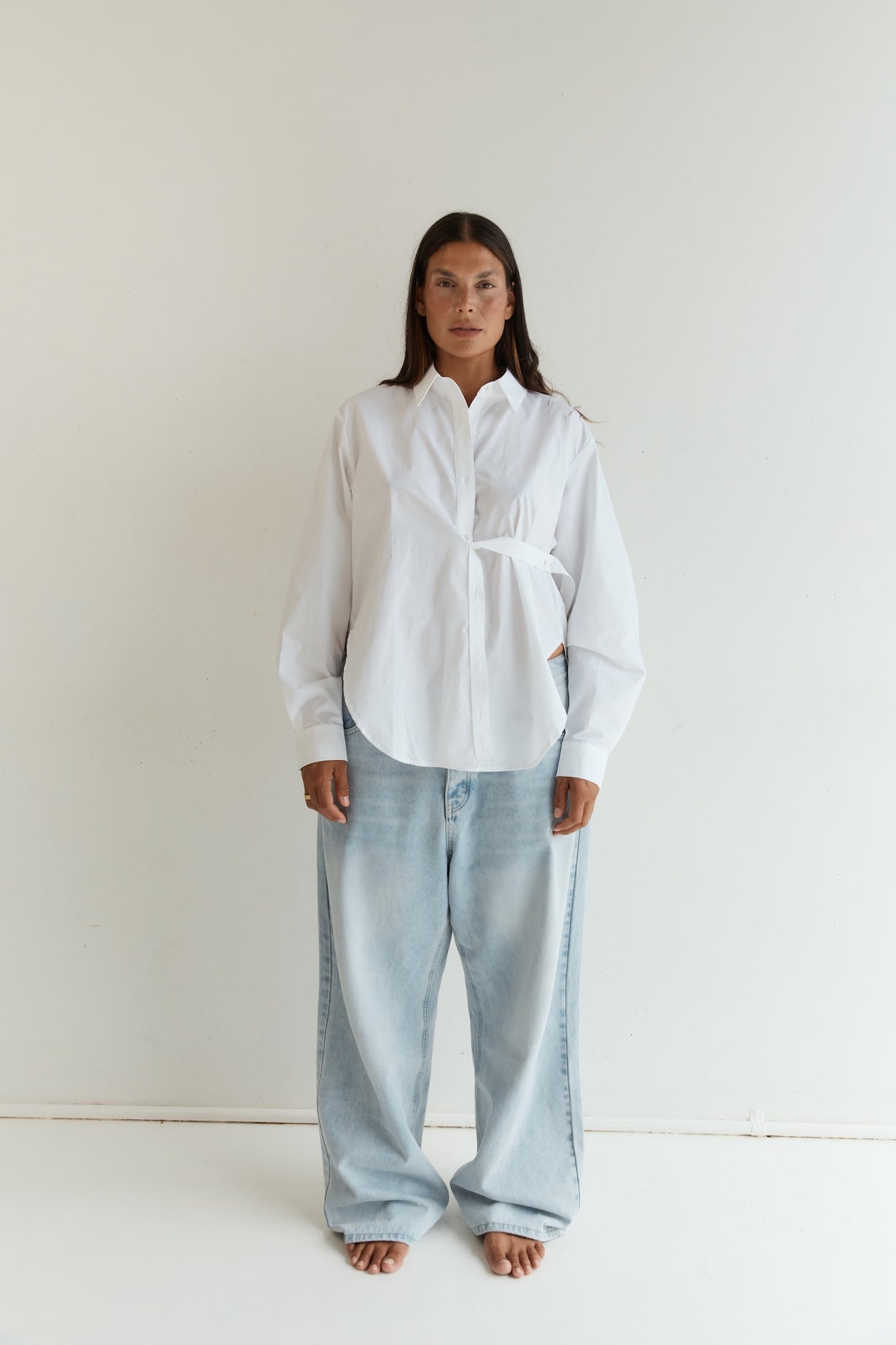 Button Up With A Twist - White