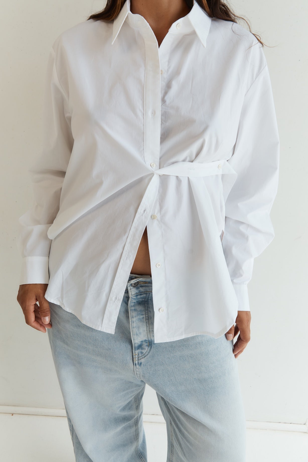 Button Up With A Twist - White