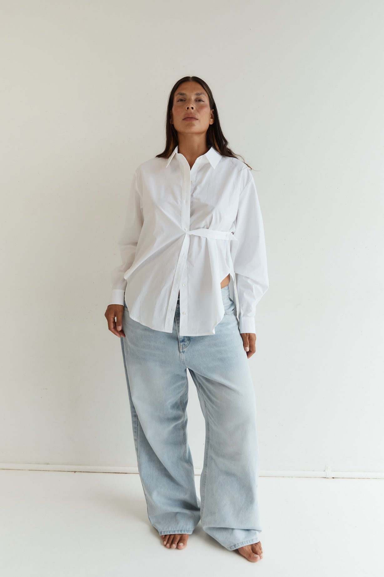 Button Up With A Twist - White