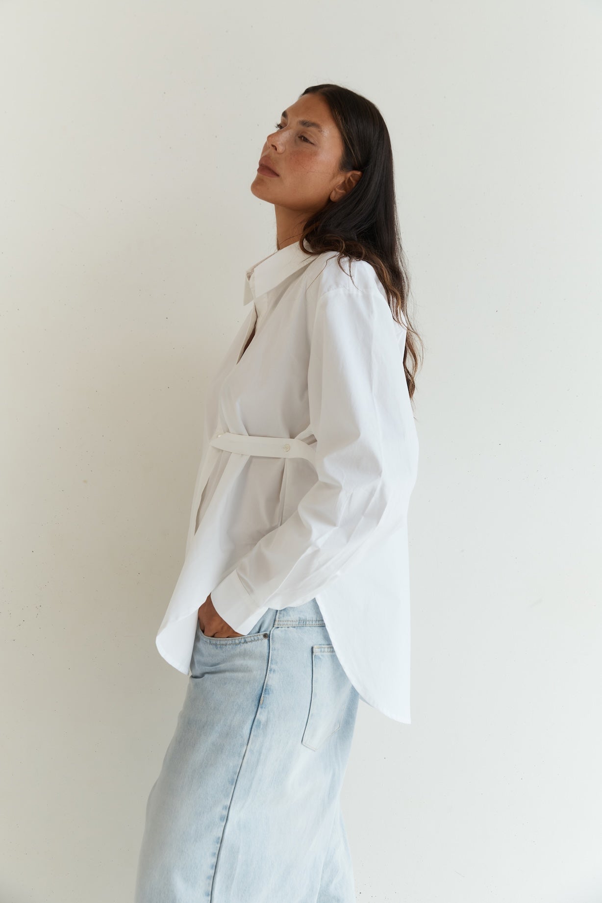 Button Up With A Twist - White