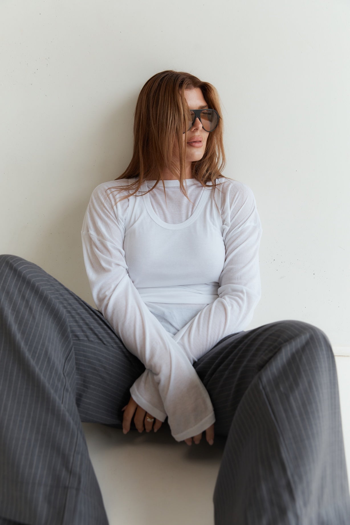 Cut Out L/S - White
