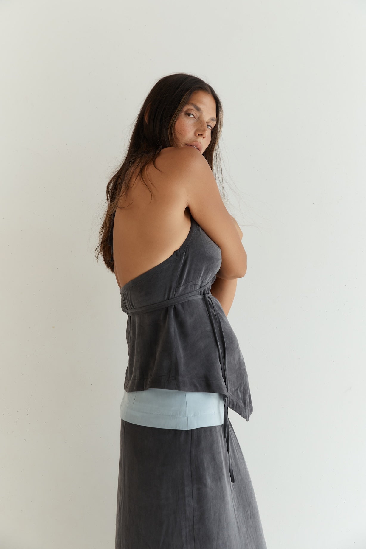 Tie Front Tank - Black