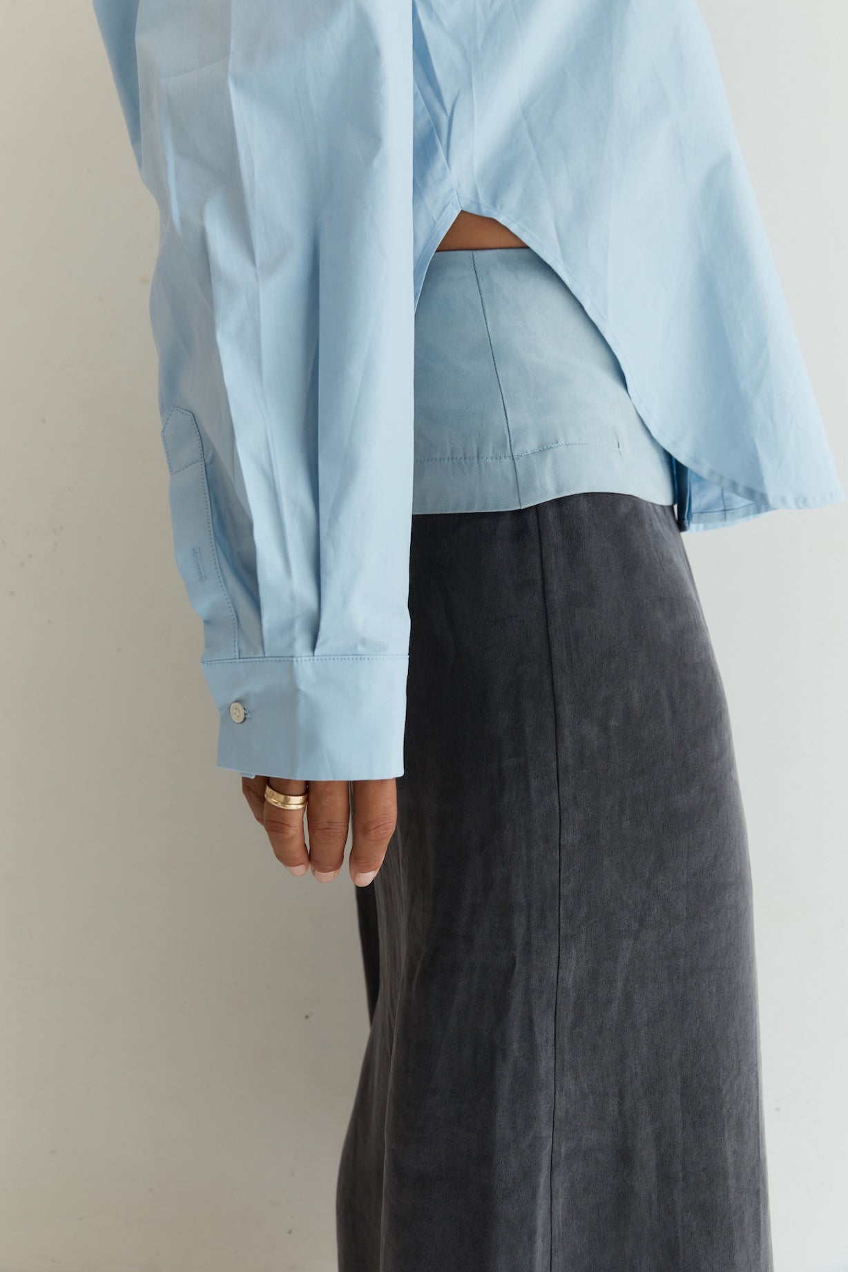 Button Up With A Twist - Cornflower Blue