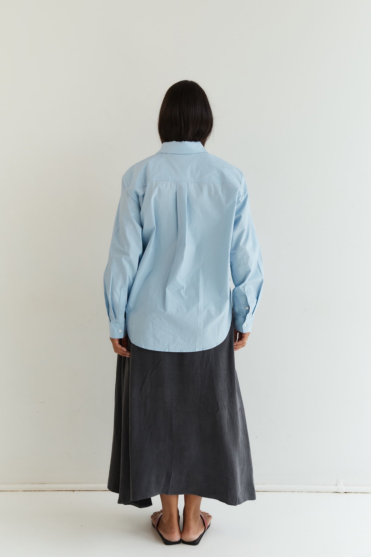 Button Up With A Twist - Cornflower Blue