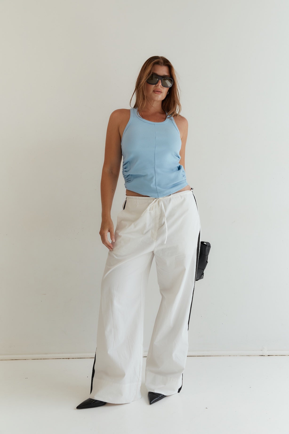 Athletic Drawstring Pant - White