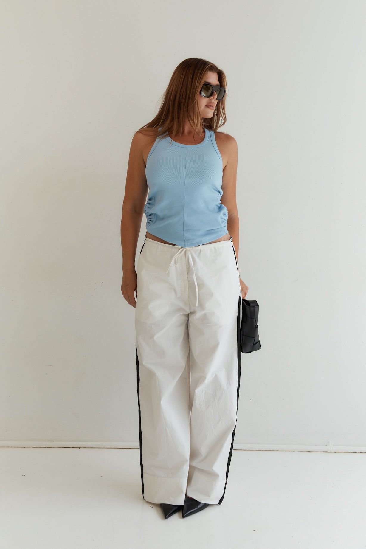 Gathered Back Tank - Cornflower Blue