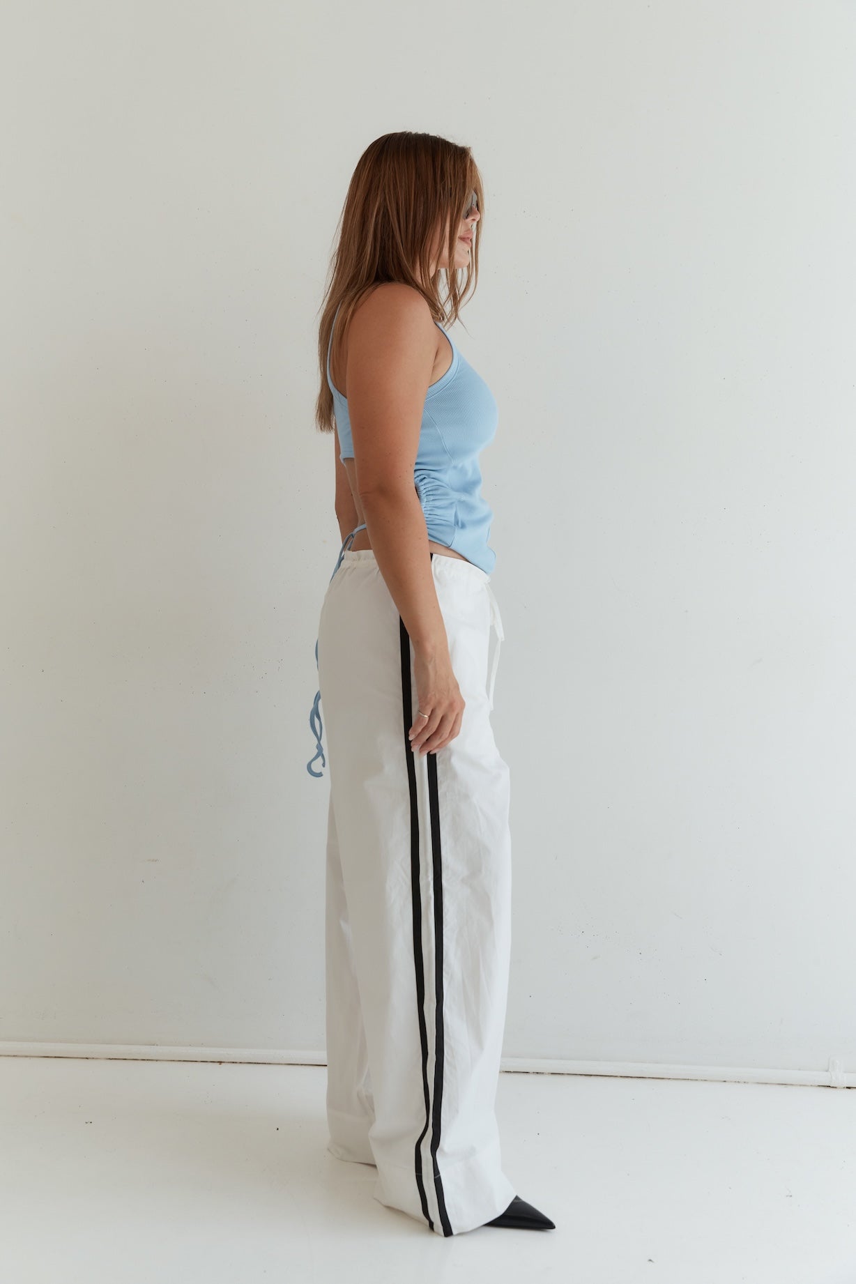 Athletic Drawstring Pant - White