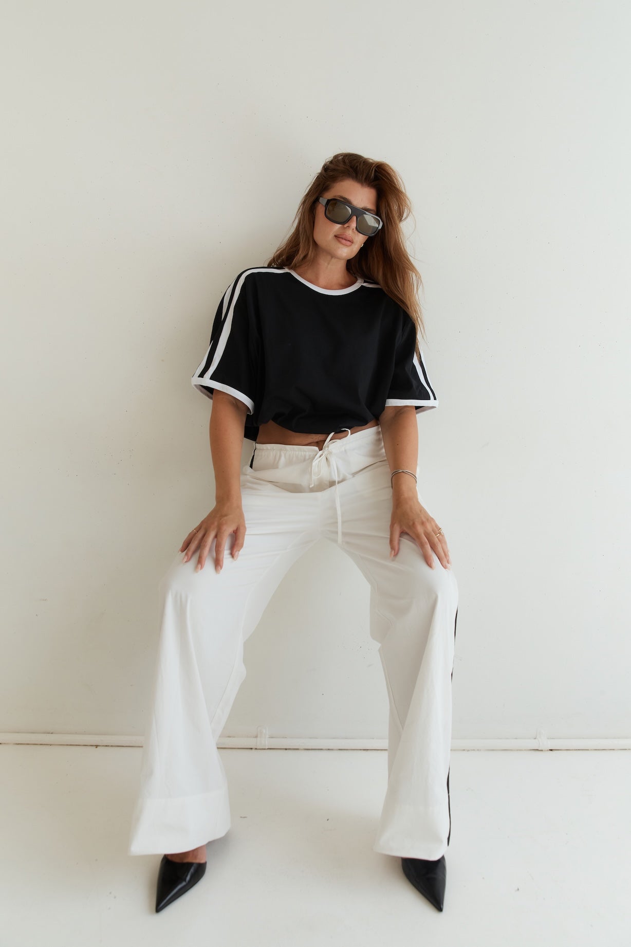 Athletic Drawstring Pant - White