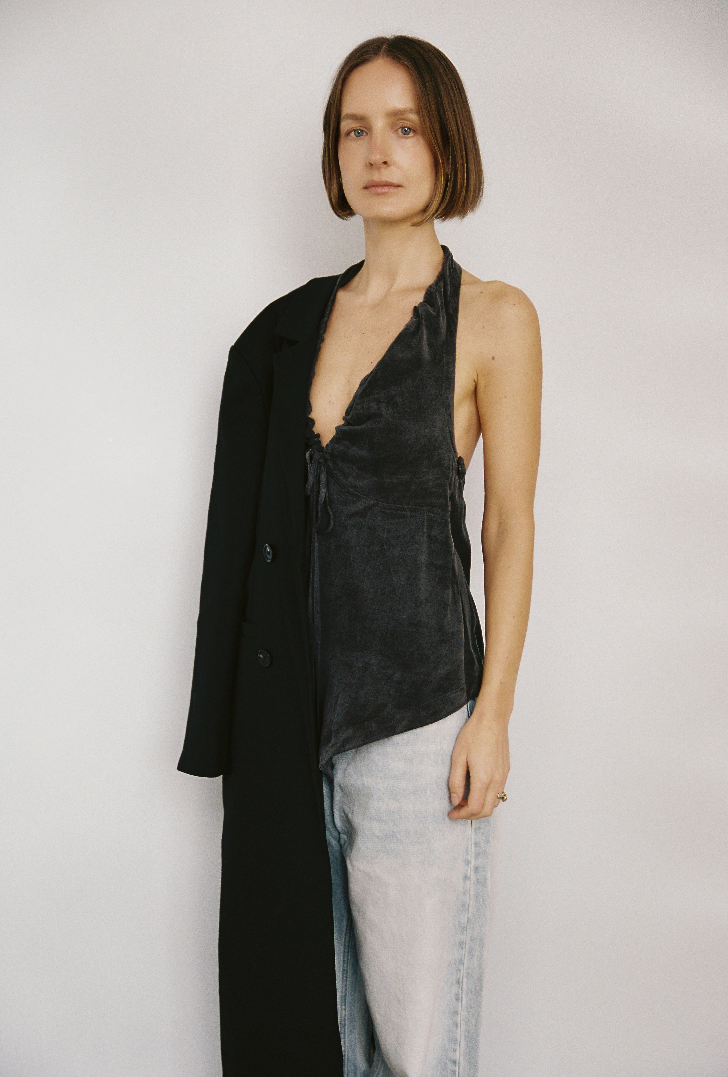 Tie Front Tank - Black